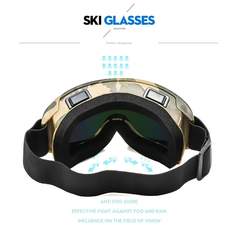Large Frame Ski Goggles With Colorful Lens Anti Collision Anti Glare Outdoor Snow Goggles 1