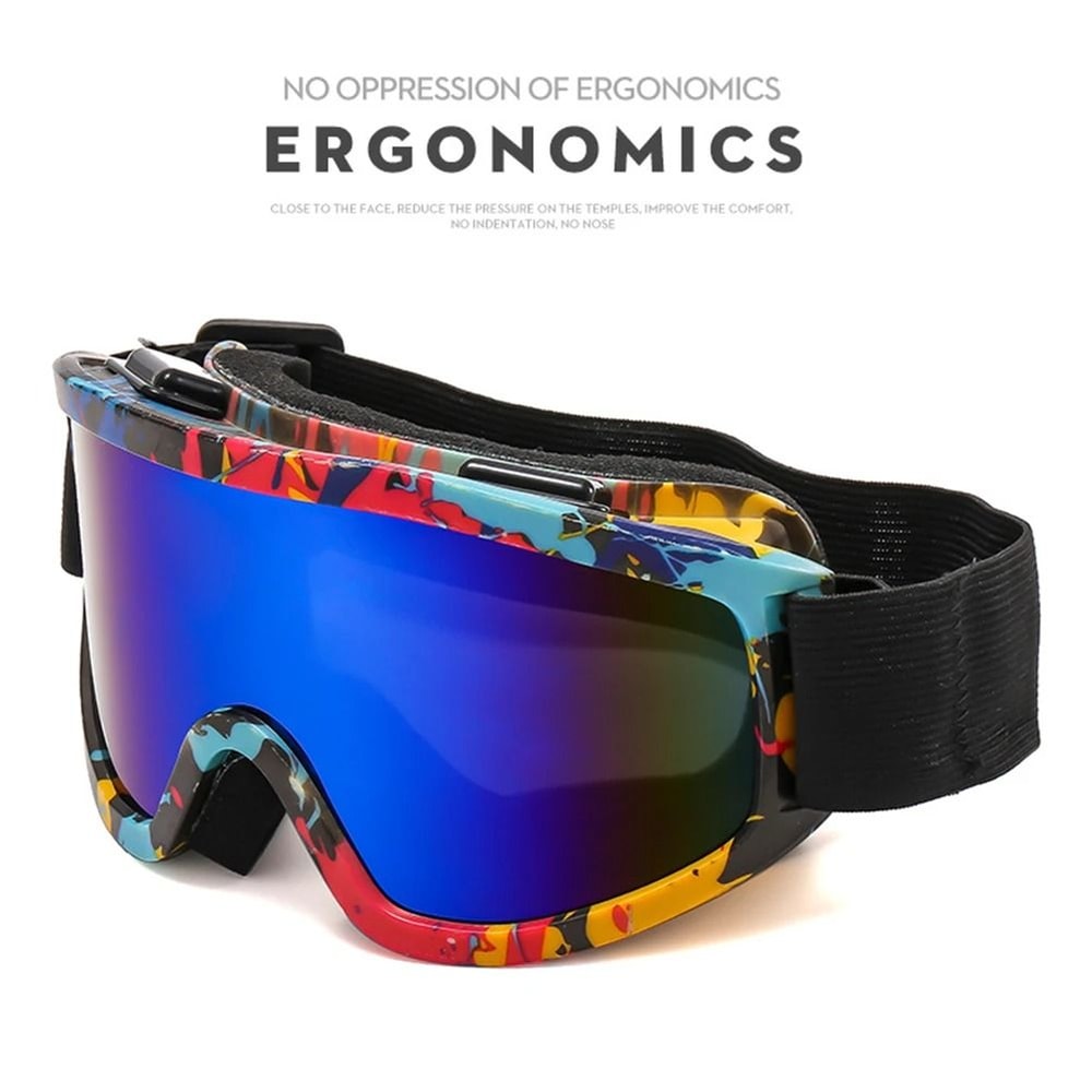 Large Frame Ski Goggles With Colorful Lens Anti Collision Anti Glare Outdoor Snow Goggles 3