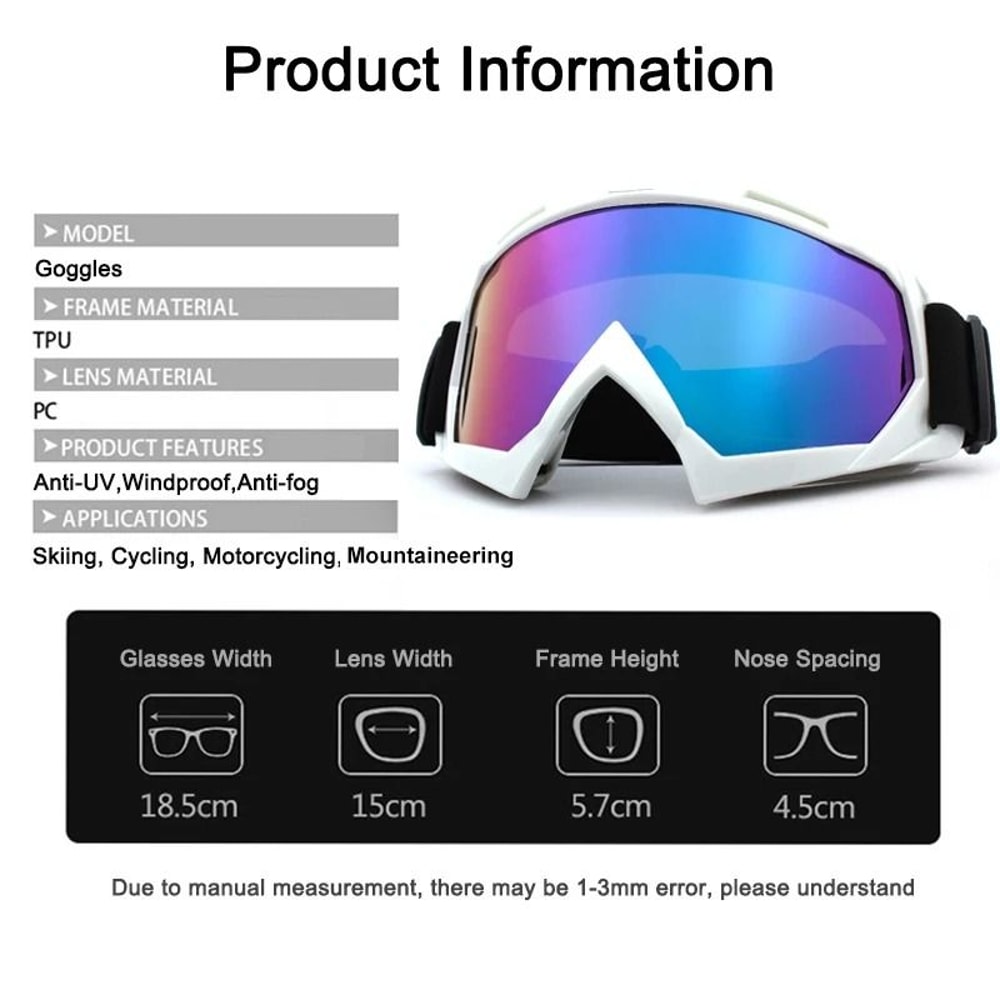 Windproof Anti Fog Ski Goggles With UV Protection For Winter Sports 4
