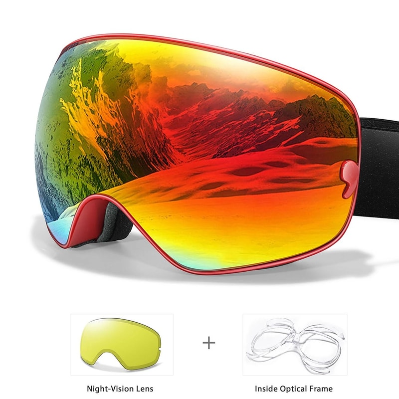 Anti Fog Ski Goggles With UV400 Protection And Night Lens 12