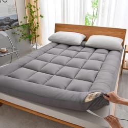 thick fluffy mattress topper for all seasons soft sleeping pad for beds, floor, car, and camping