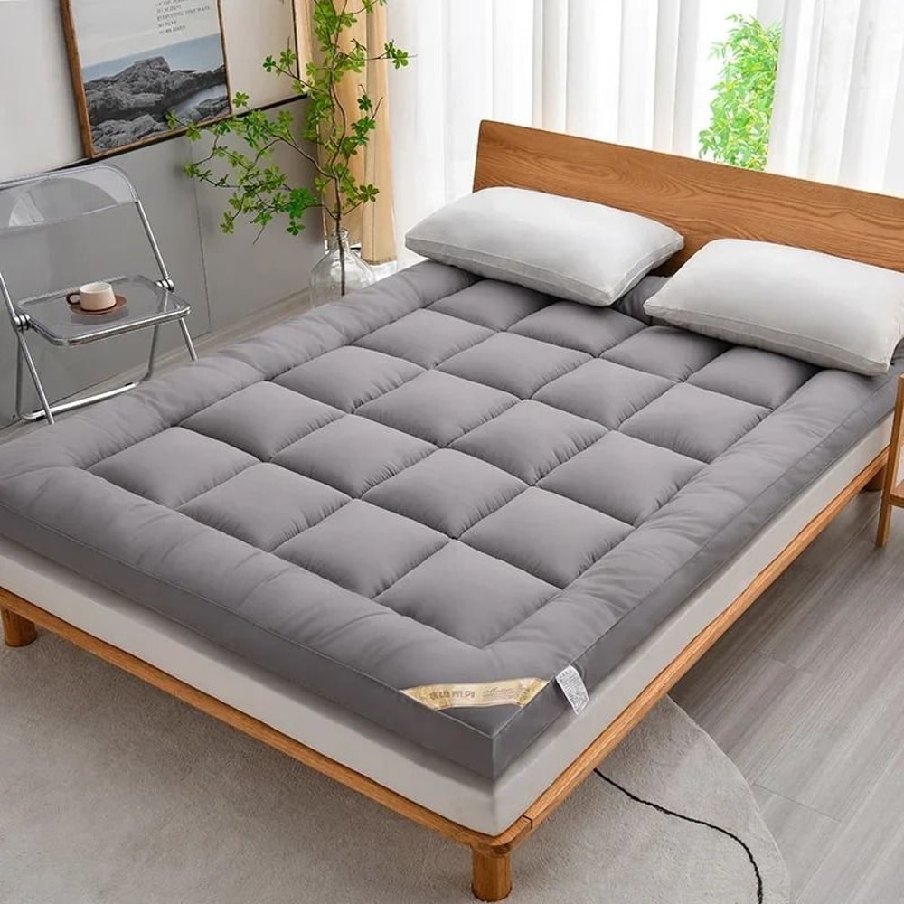 Thick Fluffy Mattress Topper For All Seasons Soft Sleeping Pad For Beds Floor Car And Camping 2