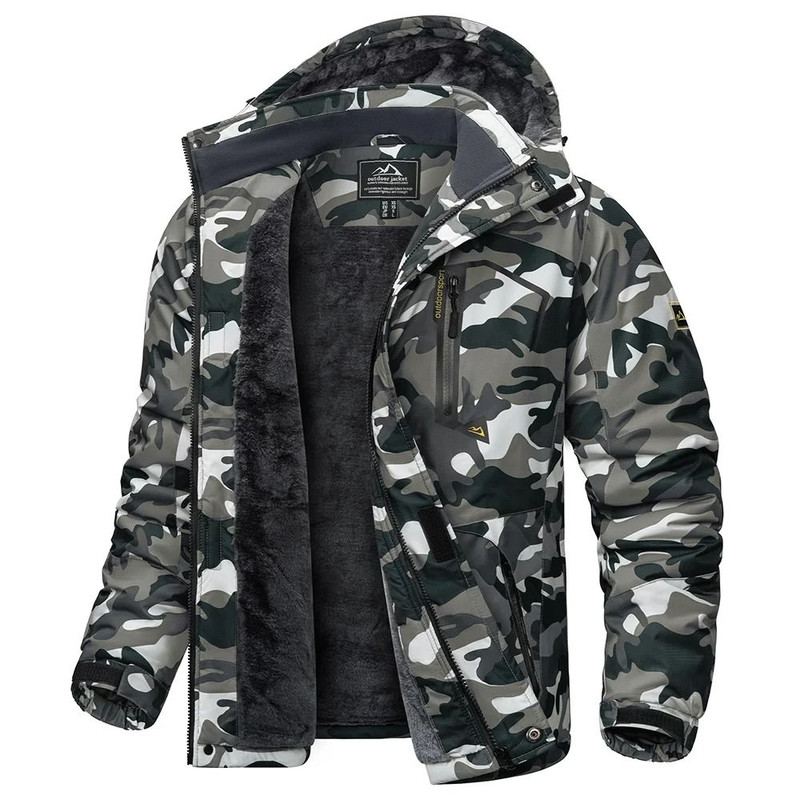 Mens Winter Ski Jacket Waterproof Warm Fleece Snow Coat Windproof Outdoor Parka 5