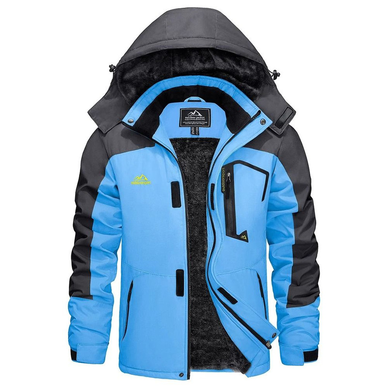 Mens Winter Ski Jacket Waterproof Warm Fleece Snow Coat Windproof Outdoor Parka 6