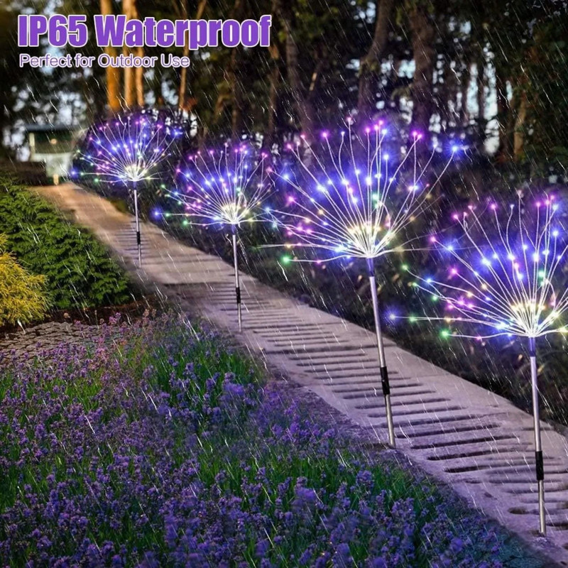 Solar Firework Garden String Lights Set 4