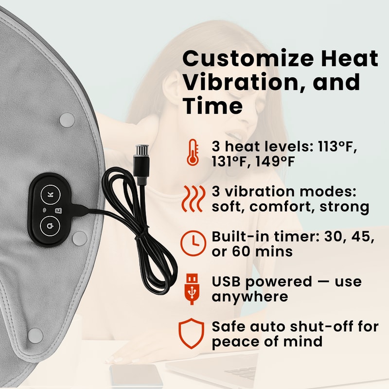 Electric Heating Neck And Shoulder Massager With Infrared Therapy And Vibration 1
