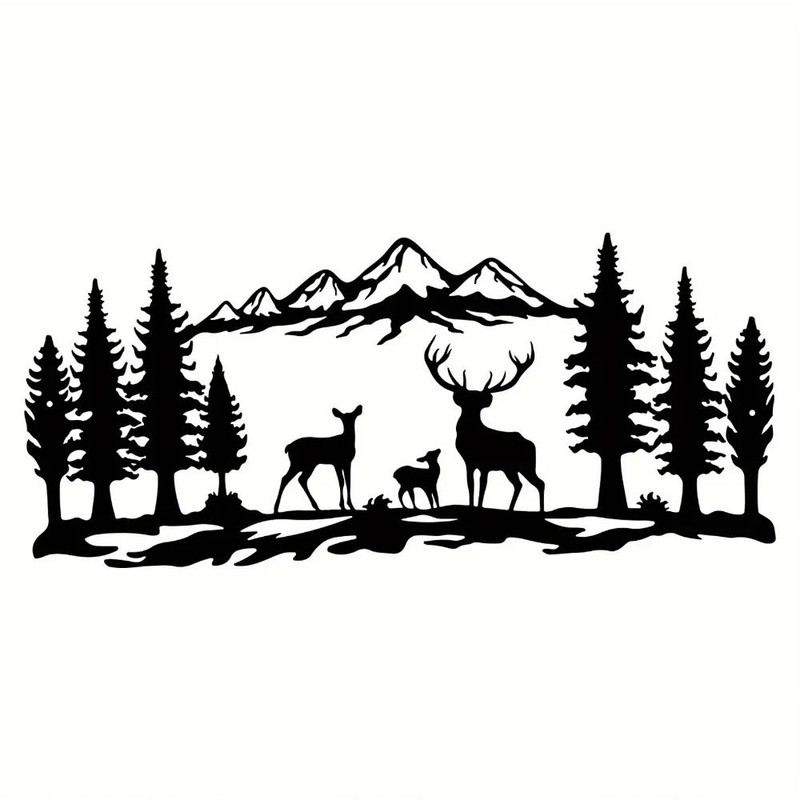 Mountain Forest Metal Wall Art 3