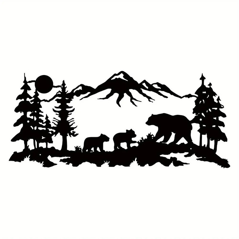 Mountain Forest Metal Wall Art 4