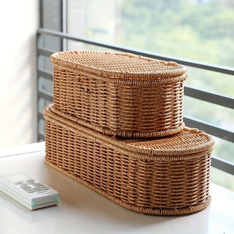 Bohemian Rattan Style Woven Storage Basket 2