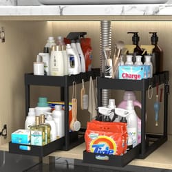 double tier sink storage rack