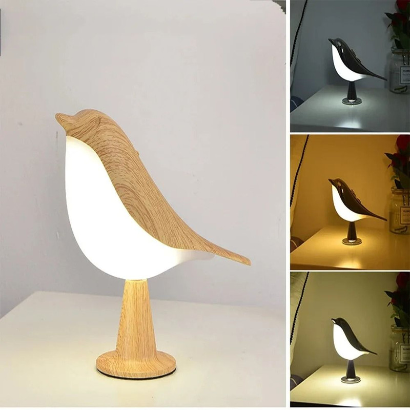 Modern Magpie LED Bird Night Light Touch Control Bedside Lamp 6