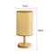 LED Bedside Table Lamp Modern Minimalist Fabric Shade With Wooden Base USB Powered Night Light 7