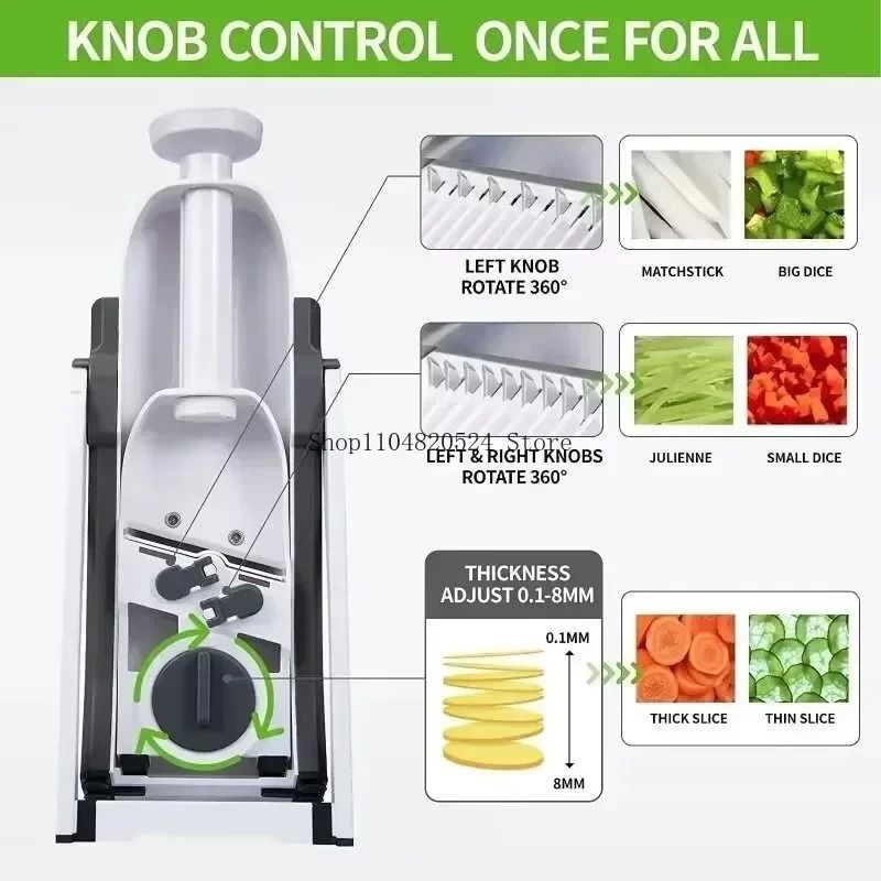 Adjustable Vegetable Cutter And Manual Kitchen Tool For Slicing And Peeling 3