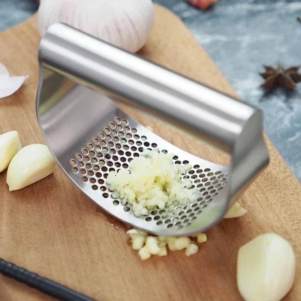 Upgraded Stainless Steel Garlic Press Squeezer Rocker Crusher 4