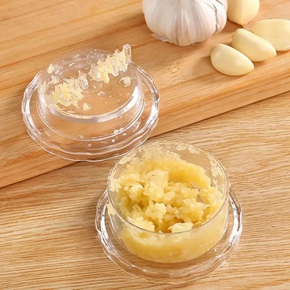 Clear Manual Garlic Grinder And Herb Mincer Handheld Twist Press For Quick Garlic Crushing And Foo 0