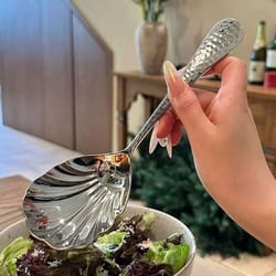 stainless steel long handle spoon for stirring and serving