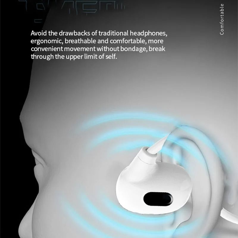Air Conduction Sports Earbuds Bluetooth 53 Wireless Headphones With Long Battery Life And Built In 4