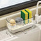 Kitchen Sink Sponge Rack With Drainage Shelf And Dish Towel Holder 7