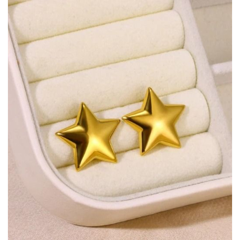 Stainless Steel Star Hoop Earrings 10
