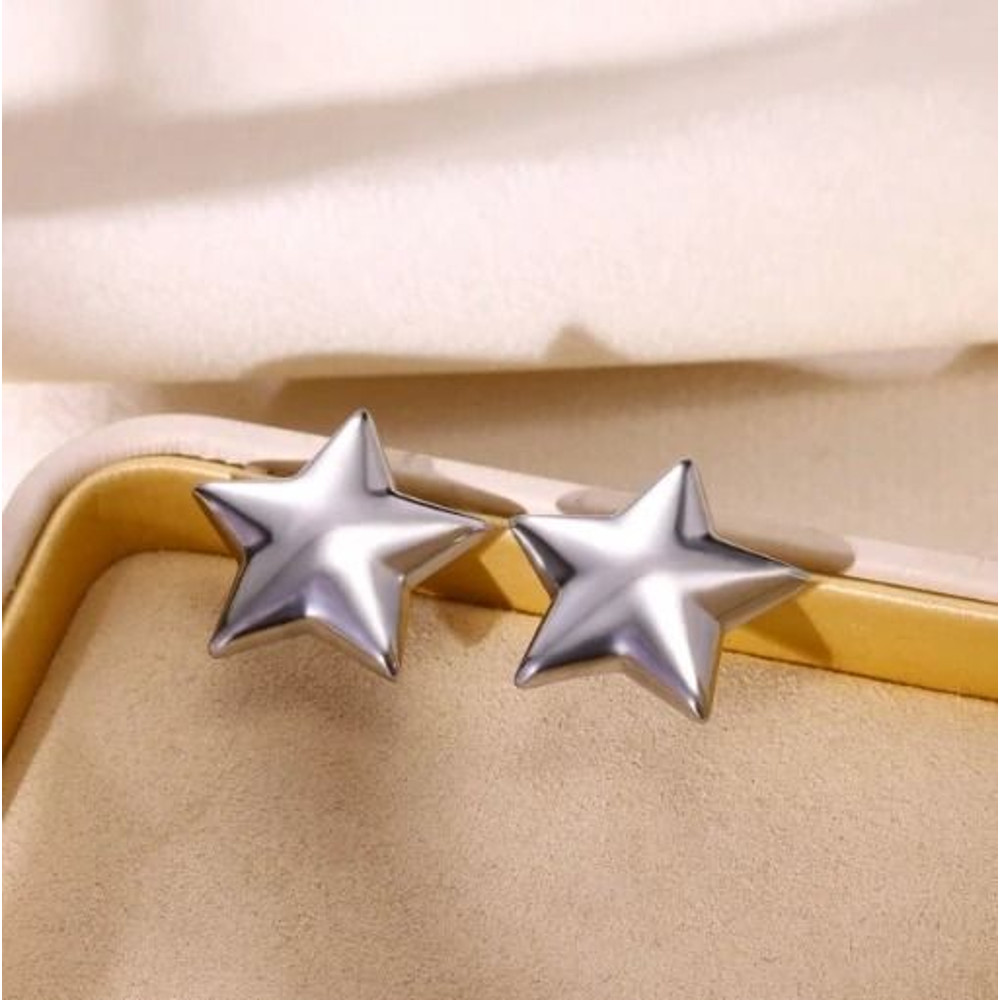 Stainless Steel Star Hoop Earrings 11