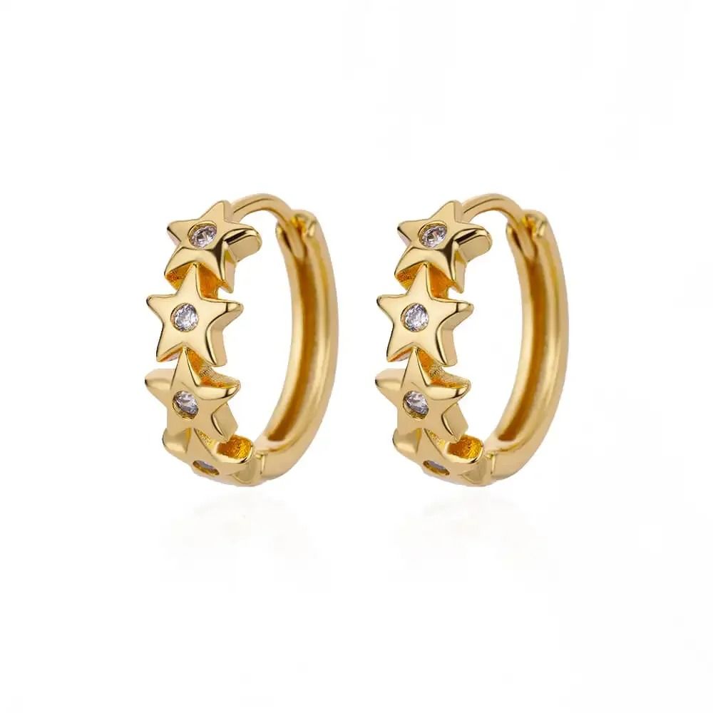 Stainless Steel Star Hoop Earrings 8
