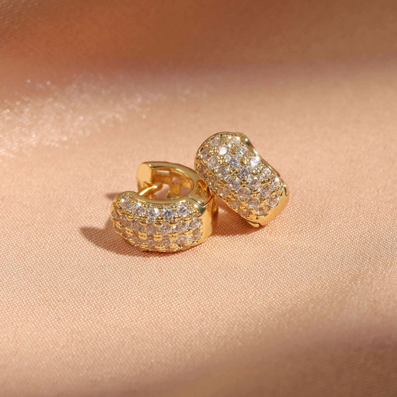 Triple Heart Cubic Zirconia Hoop Earrings 9