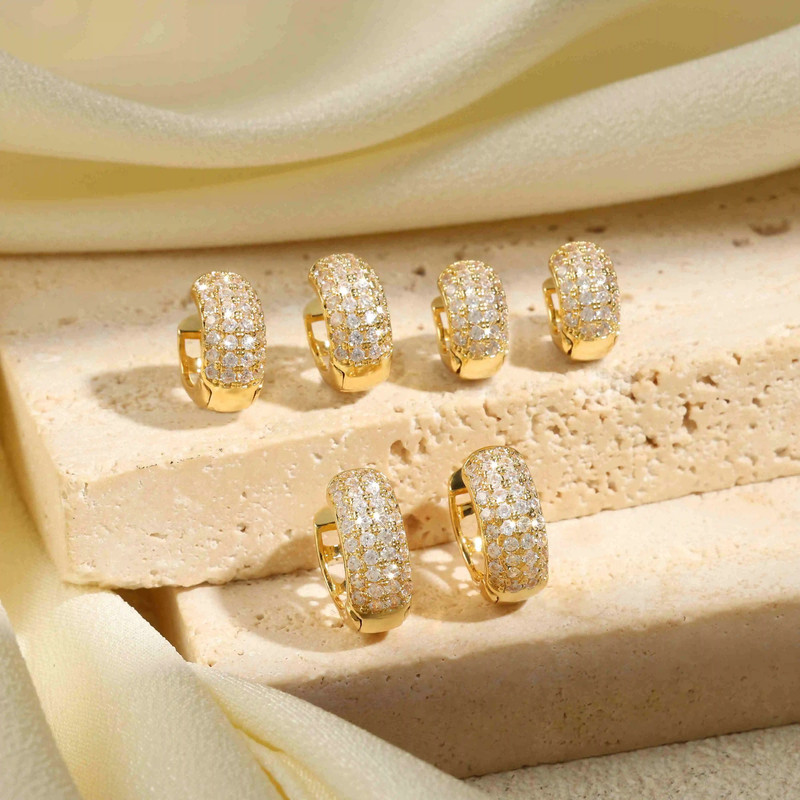 Triple Heart Cubic Zirconia Hoop Earrings 2