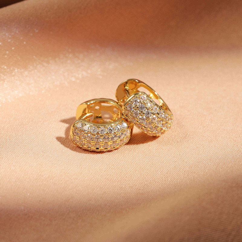 Triple Heart Cubic Zirconia Hoop Earrings 11