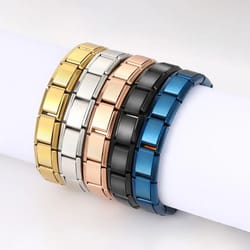 square stainless steel stretch bracelet