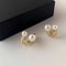Irregular Pearl Double Hoop Stud Earrings 2