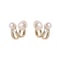Irregular Pearl Double Hoop Stud Earrings 4
