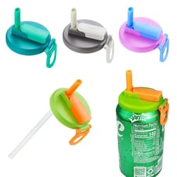 reusable soda can lid with straw