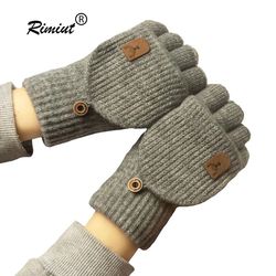 knitted winter fingerless gloves