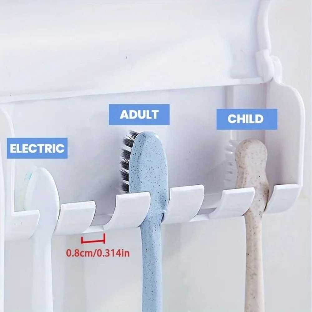 Wall Mounted Toothbrush And Toothpaste Holder Set 4