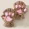 Plush Cat Paw Fingerless Gloves 2