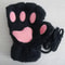 Plush Cat Paw Fingerless Gloves 13