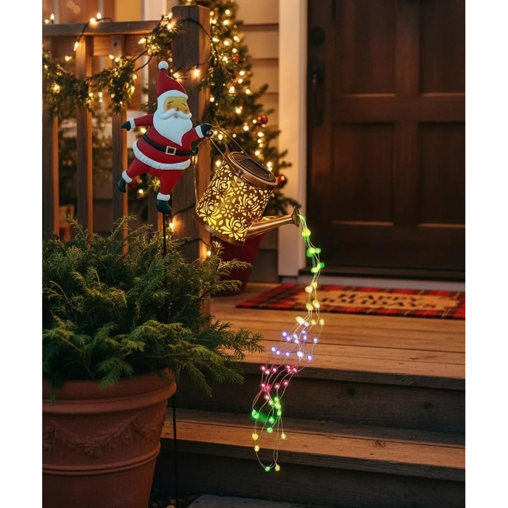 Solar Santa Claus Kettle Light For Garden And Outdoor Christmas Decoration 4