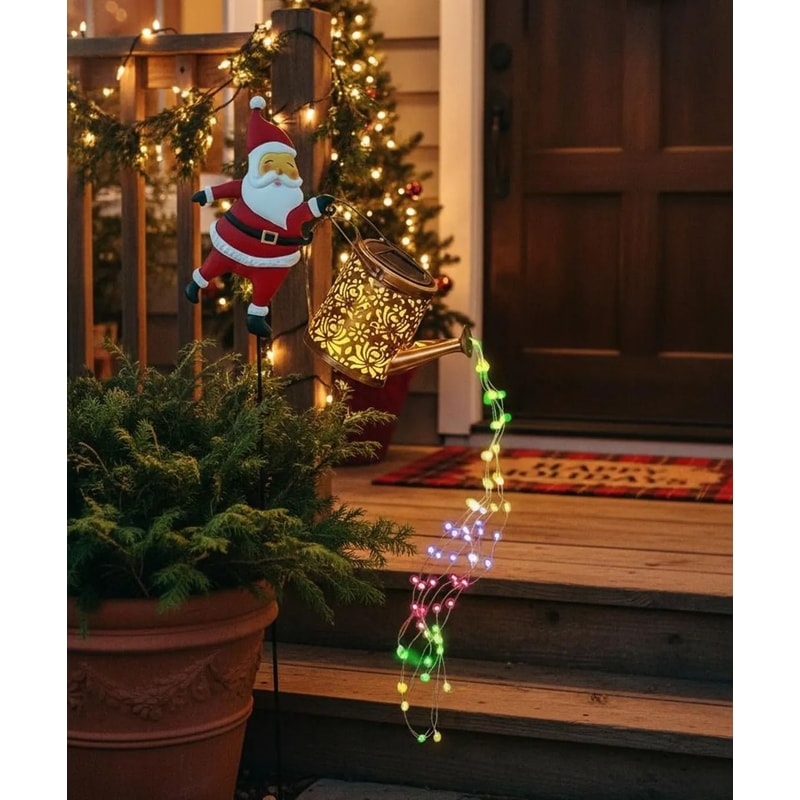 Solar Santa Claus Kettle Light For Garden And Outdoor Christmas Decoration 4