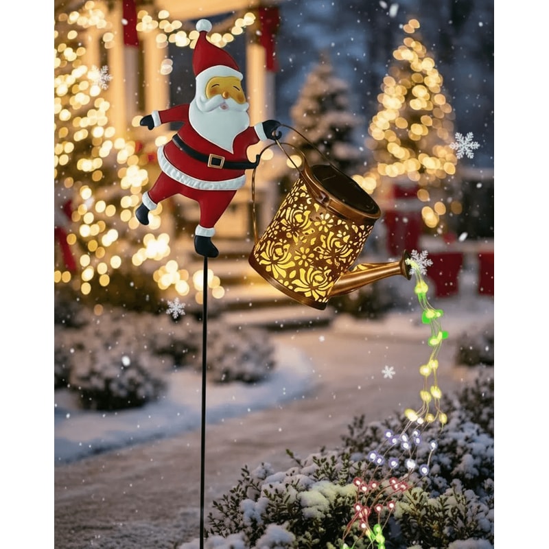 Solar Santa Claus Kettle Light For Garden And Outdoor Christmas Decoration 2