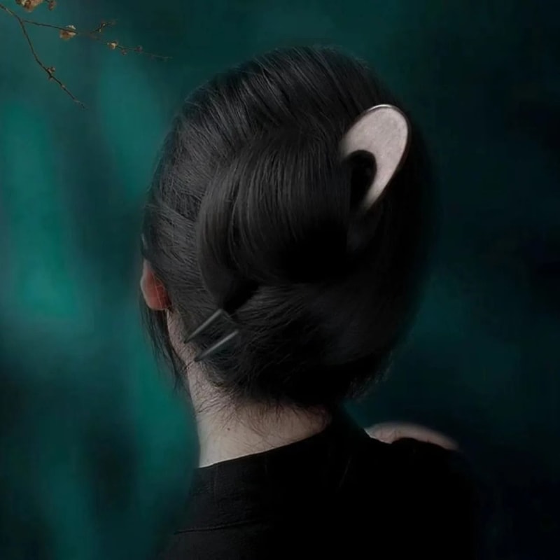 Wooden U Shaped Hair Stick 2