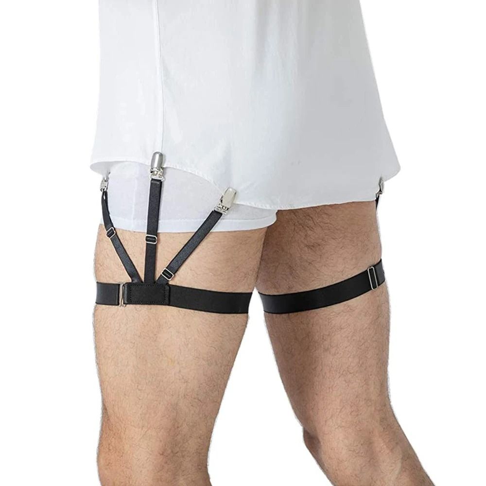 Mens Adjustable Shirt Stays Elastic NonSlip Garters To Keep Shirts Neat And Tucked All Day 0
