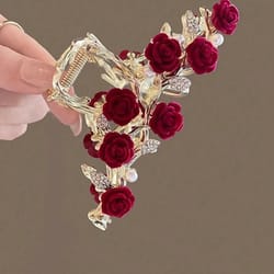 antique rose hair claw for women