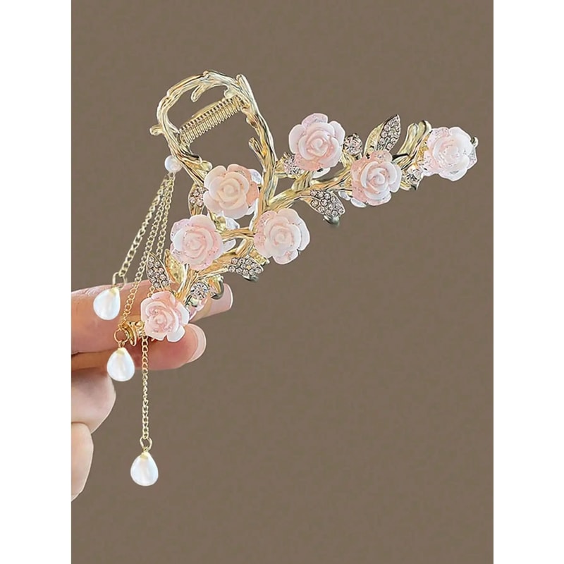 Antique Rose Hair Claw For Women 6