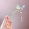 Pink Flower Butterfly Pearl Hair Stick For Women 6