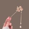 Pink Flower Butterfly Pearl Hair Stick For Women 7