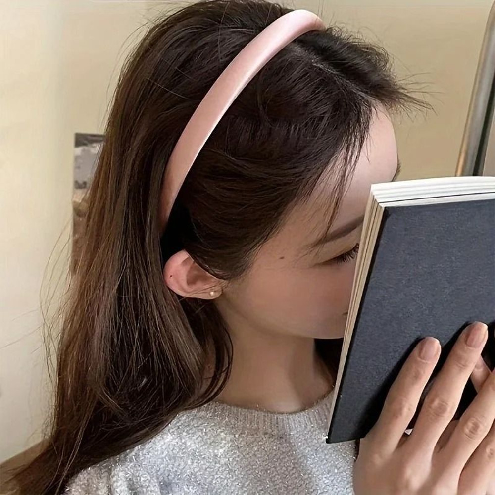Solid Color Satin Elastic Hair Bands For Women 2