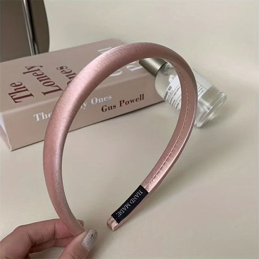 Solid Color Satin Elastic Hair Bands For Women 6