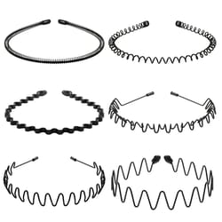 unisex metal hairband set (6 pack)