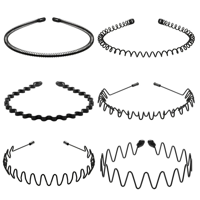 Unisex Metal Hairband Set 6 Pack 6