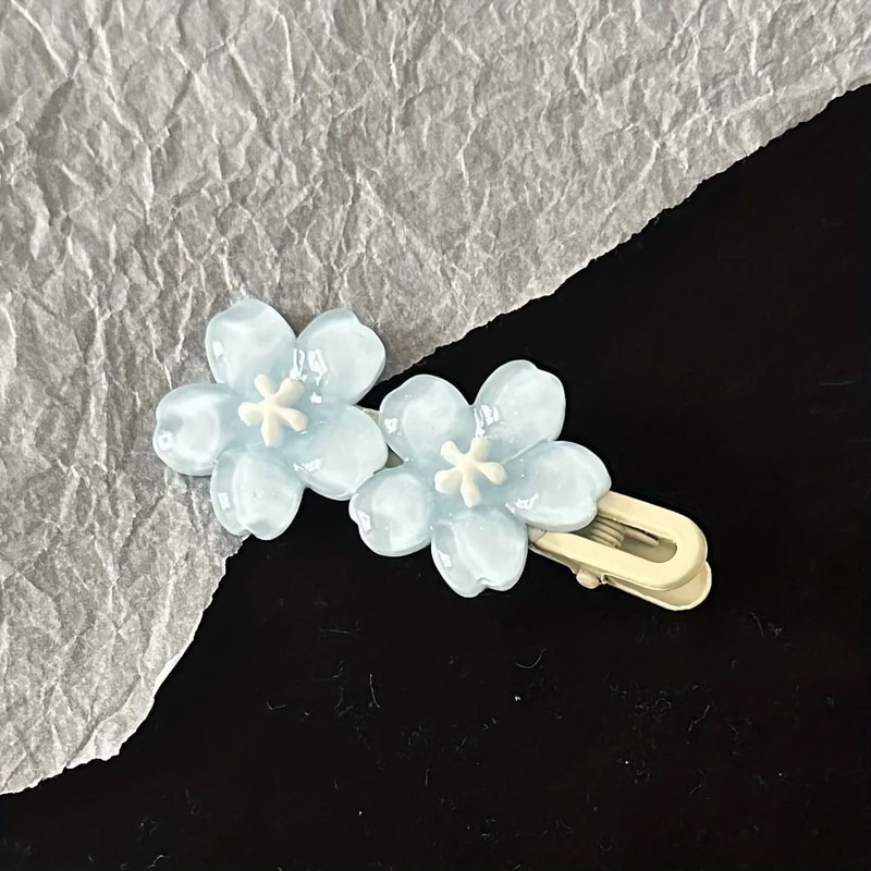 Five Petal Colorful Flower Hair Clip For Women 3
